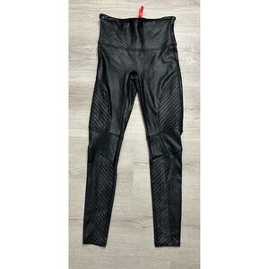 Spanx Faux Leather Moto Leggings tight  Black Size Medium classic goth preppy